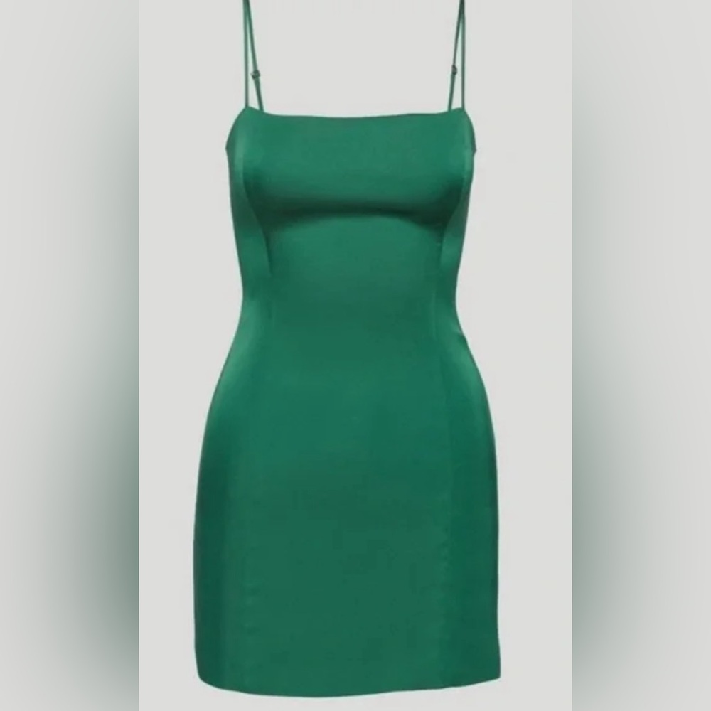 Aritzia Sun•deh Sunday Best Green Mini Dress Size 10 Spaghetti Straps Fitted